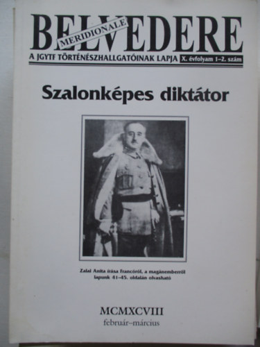 Belvedere X. vfolyam 1-2.szm  Szalonkpes dikttor