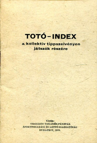 Tot�-index a kollekt�v tippszelv�nyen j�tsz�k r�sz�re