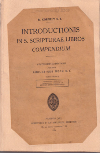 R. Cornely S. I. - Introductionis in S. Scripturae Libros Compendium