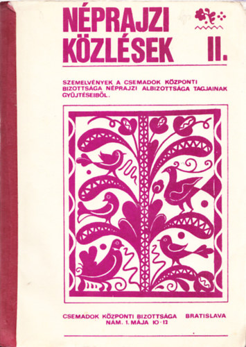 M�ry J�zsefn�  (szerk.) - N�prajzi k�zl�sek II. (Szemelv�nyek a Csemadok K�zponti Bizotts�ga N�prajzi Albizotts�ga tagjainak gy�jt�seib�l)