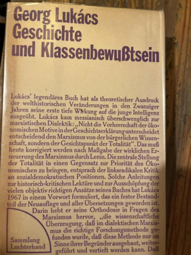 Georg Luk�cs - Geschichte und Klassenbewu�tsein