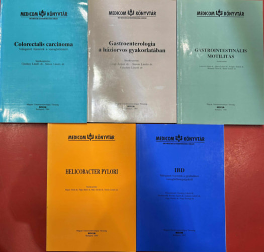 MGT-Medicom gastroenterológiai sorozat 5 db könyv