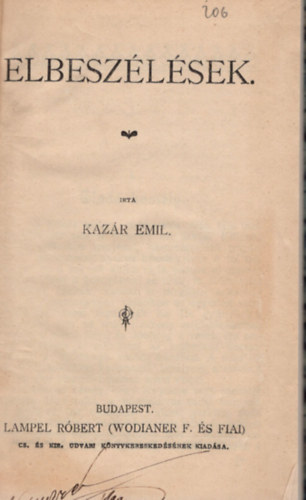 Kazár Emil - Elbeszélések