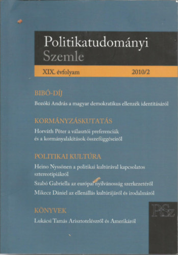 Czizmadia Ervin  (Szerk.) - Politikatudomnyi Szemle 2010/2