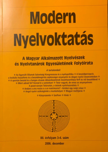 Modern Nyelvoktats 2006. december - XII. vfolyam 3-4. szm