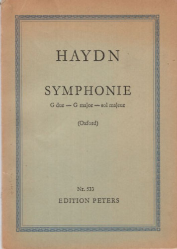Haydn:Symphonie G dur - G major - sol majeur