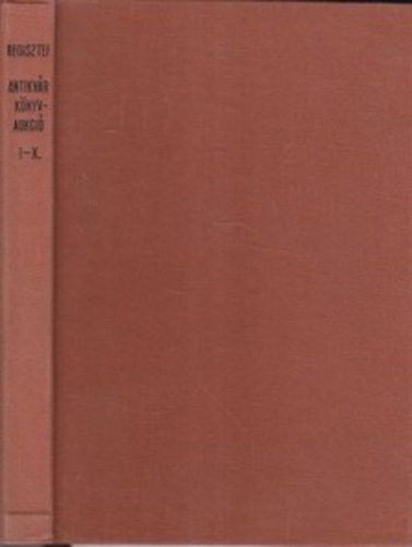 Hoffmann Ferenc - Antikv�r k�nyvaukci� I-X. regisztere