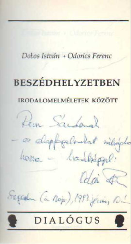 Odorics Ferenc Dobos Istvn - Beszdhelyzetben- Irodalomelmletek kztt