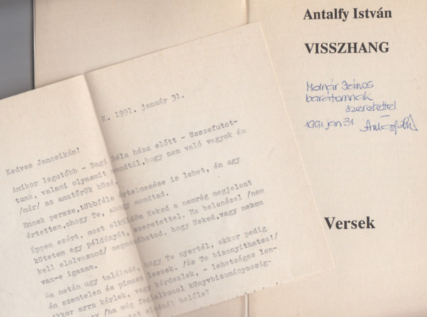 Antalfy Istvn - Visszhang - versek (Dediklt)