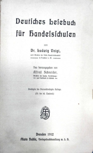 dr. Ludwig Voigt - Deutsches Lesebuch für Handelsschule