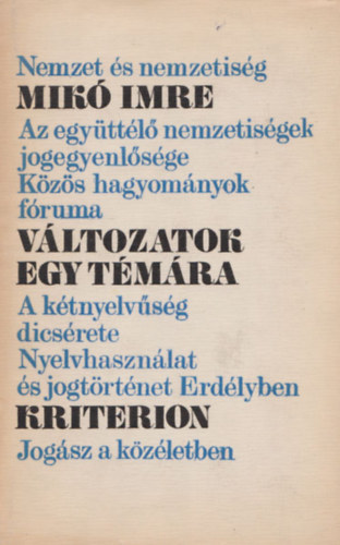 Mikó Imre - Változatok egy témára (Dedikált)