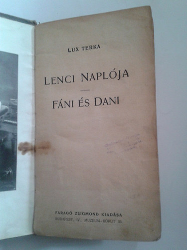 Lux Terka - Lenci Naplója - Fáni és Dani