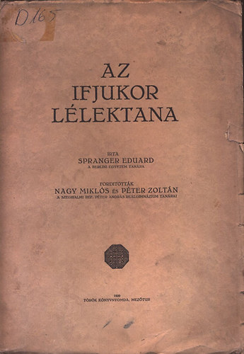 Spranger Eduard - Az ifjukor llektana