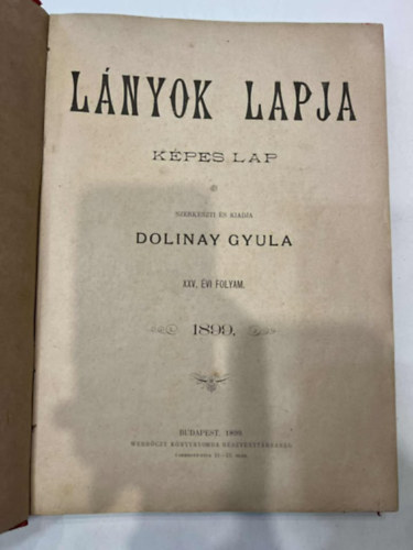 Dolinay Gyula  (szerk) - L�nyok lapja XXV. �vfolyam (1899.)