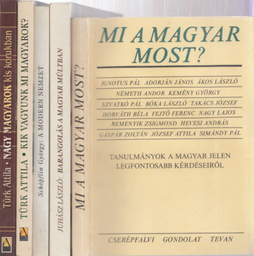 5 db k�nyv Magyarorsz�gr�l: Mi a magyar most? + Barangol�s a magyar m�ltban + A modern nemzet + Kik vagyunk mi magyarok? + Nagy magyarok kis korukban