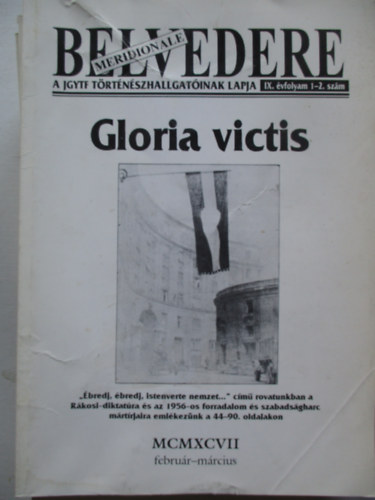 Belvedere IX. �vfolyam 1-2.sz�m  Gloria victis
