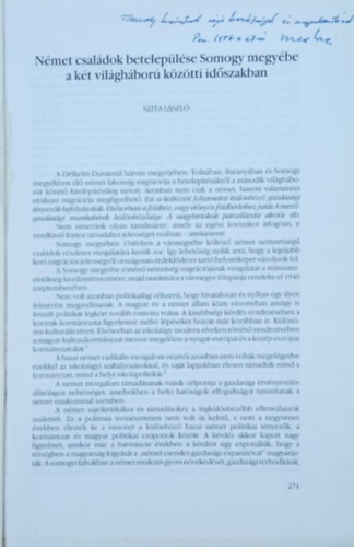 Szita Lszl - Nmet csaldok beteleplse Somogy megybe a kt vilghbor kztti idszakban - Levltri vknyv 26.