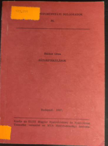 Balázs Géza - Sátorfirkálások