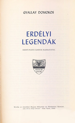 Gyallay Domokos - Erd�lyi legend�k