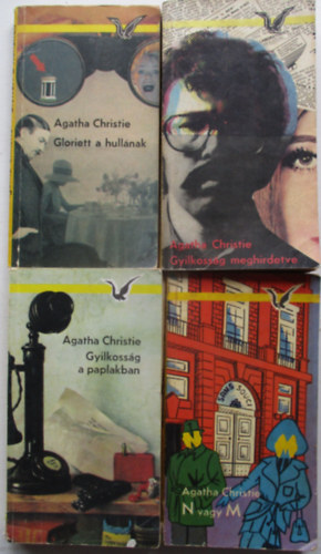 4 db. Agatha Christie krimi (Gloriett a hullnak + Gyilkossg meghirdetve+ N vagy M + Gyilkossg a paplakban)