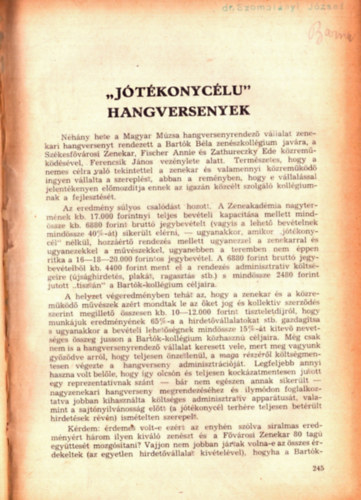 Tbb szerz - Zenei Szemle 1948. 245-468 oldalai