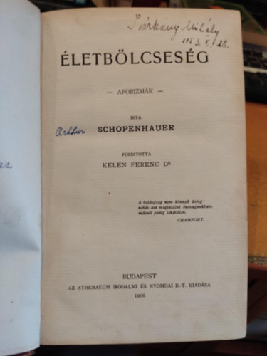 Arthur Schopenhauer - Életbölcseség-Aforizmák