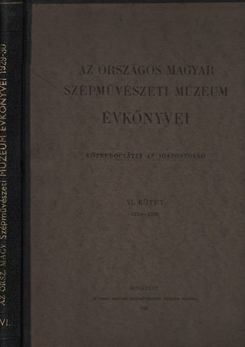 Az Orszgos Magyar Szpmvszeti Mzeum vknyvei V. ktet (1927-28)