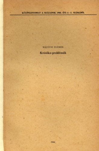 M�lyusz Elem�r - Kr�nika-probl�m�k - K�l�nlenyomat -