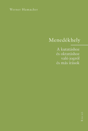 Werner Hamacher - Menedkhely