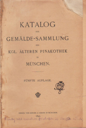 Katalog der gemlde-sammlung der kgl. lteren pinakothek in Mnchen ( nmet )
