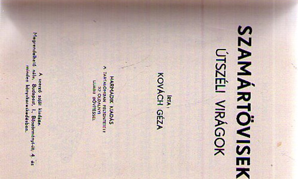 Kov�ch G�za - Szam�rt�visek - �tsz�li vir�gok