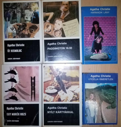 Agatha Christie - (6db) Agatha Christie krimi k�nyvcsomag: �t kismalac / Paddington 16.50 / Harmadik l�ny / �tic�lja ismeretlen / Ny�lt k�rty�kkal / Egy mar�k rozs