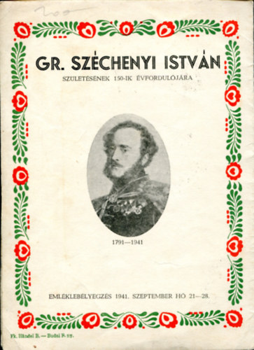 Nincs feltntetve - Gr. Szchenyi Istvn szletsnek 150-ik vforduljra (1791-1941)