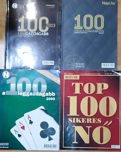 4db top 100 felsorolással kapcsolatos folyóirat - Sikeres nők-Top 100 sikeres nő, A 100 leggazdagabb 2009, A 100 leggazdagabb 2013, A 100 leggazdagabb 2015,