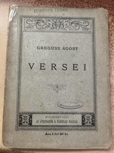 Greguss Ágost - Greguss Ágost Versei