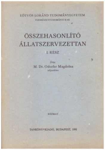 M. Dr. Odorfer Magdolna - sszehasonlt llatszervezettan I.