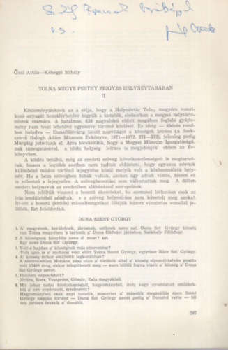 Gal Attila, Khegyi Mihly - Tolna megye Pesthy Frigyes Helynvtrban II. - Dediklt - Klnlenyomat
