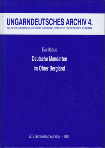 Márkus Éva - Deutsche Mundarten im Ofner Bergland