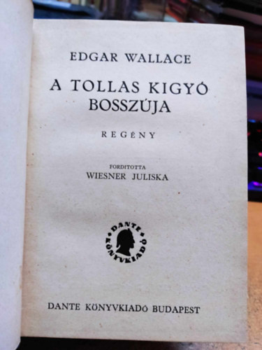 Edgar Wallace - A Tollas Kgy bosszja