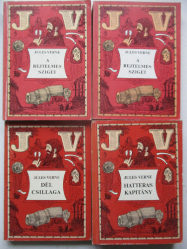 Verne Jules - 4 db Verne k�tet (Hatteras kapit�ny  + D�l csillaga + A rejtelmes sziget 1-2)