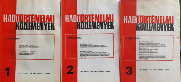 Ács Tibor (szerk.) - Hadtörténelmi Közlemények 1989. 102. évfolyam 1-3. teljes évfolyam