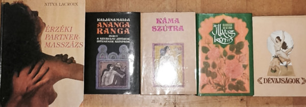 V�tszj�jana, Muhammad An-Nefzawi Kalj�namalla - 4db erotikus tartalm� k�nyv + aj�nd�k �rz�ki partnermassz�s album - D�vajs�gok, M. A. Nefzawi-Az illatos kert, V�tszj�jana-K�ma Sz�tra, Kalj�namalla-Anangaranga + Nitya Lacroix-�rz�ki partnermassz�zs