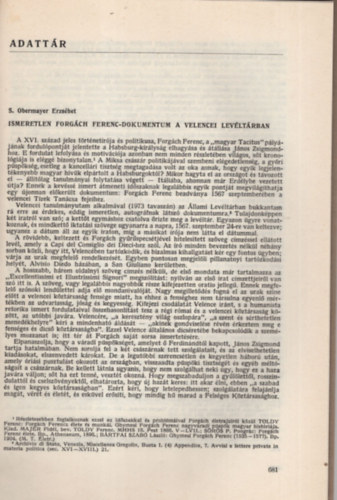 S. Obermayer Erzs�bet - Ismeretlen Forg�ch Ferenc dokumentum a velencei lev�t�rban - K�l�nlenyomat