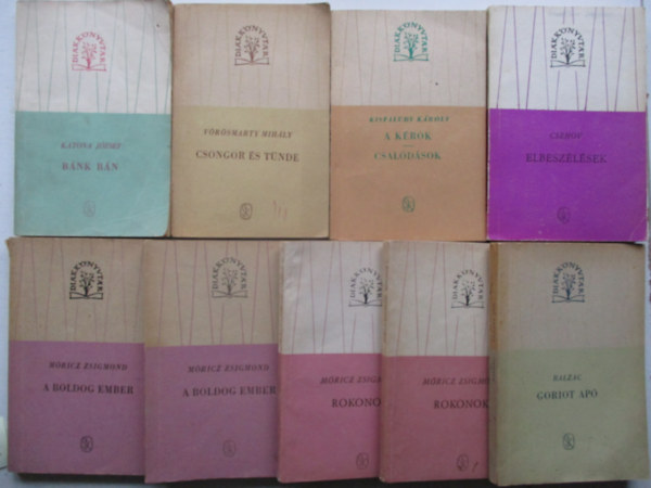 7 db Dikknyvtr ktelez olvasmny (A krk, Elbeszlsek, Csongor s Tnde, Bnk bn, A boldog ember I-II., Rokonok I-II., Goriot ap)