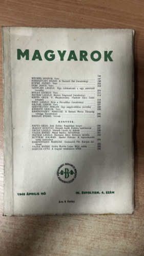 Juhász Géza (szerk.) - Magyarok 1948 április hó - IV. évfolyam 4. szám