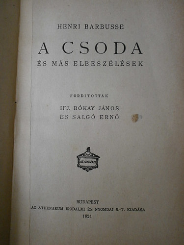 Henri Barbusse - A csoda s ms elbeszlsek