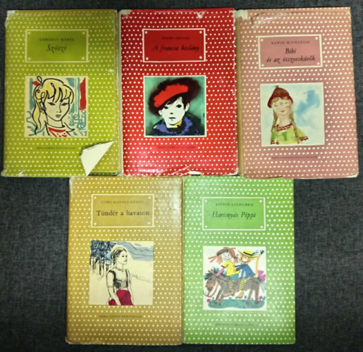 Gergely Mrta, Thury Zsuzsa, Karin Michaelis, Csiki Kovcs Dnes, Astrid Lindgren - (5db) Pttys Knyvek ifjsgi knyvcsomag a 8-11. ves korosztly szmra: Szszi / A francia kislny / Bibi s az sszeeskvk / Tndr a havason / Harisnys Pippi