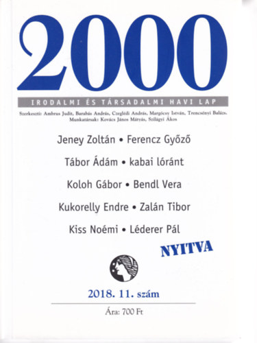 2000 Irodalmi �s T�rsadalmi Havi Lap - 2018. 11. sz�m