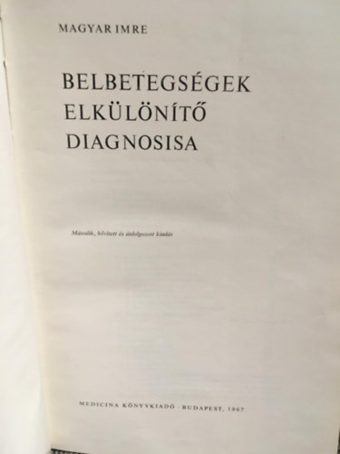 Magyar Imre - Belbetegs�gek elk�l�n�t� diagnosisa