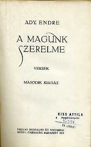 Ady Endre - A magunk szerelme